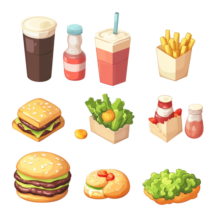 Game Burger Drinks Vinyl Car Decal Sticker – Waterproof & UV-Resistant 4.0"