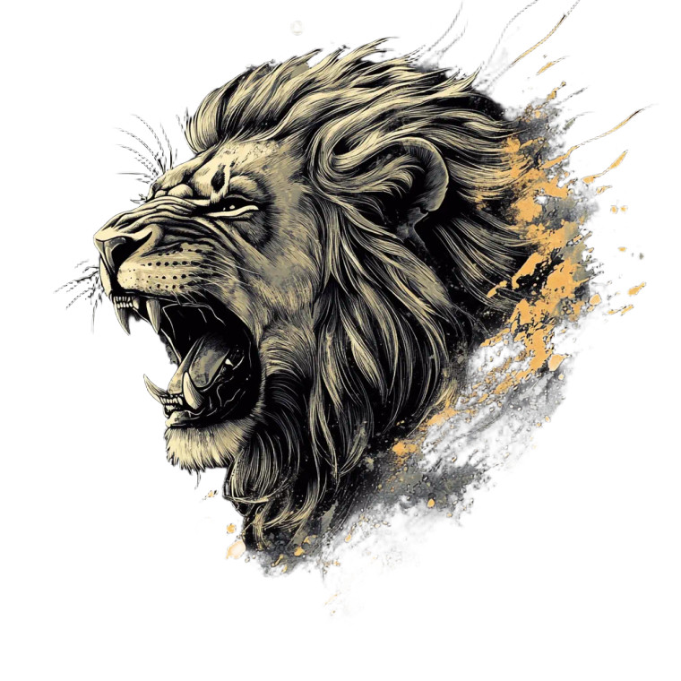 Lion Tshirt Artwork Vinyl Car Decal Sticker – Waterproof & UV-Resistant 4.0"
