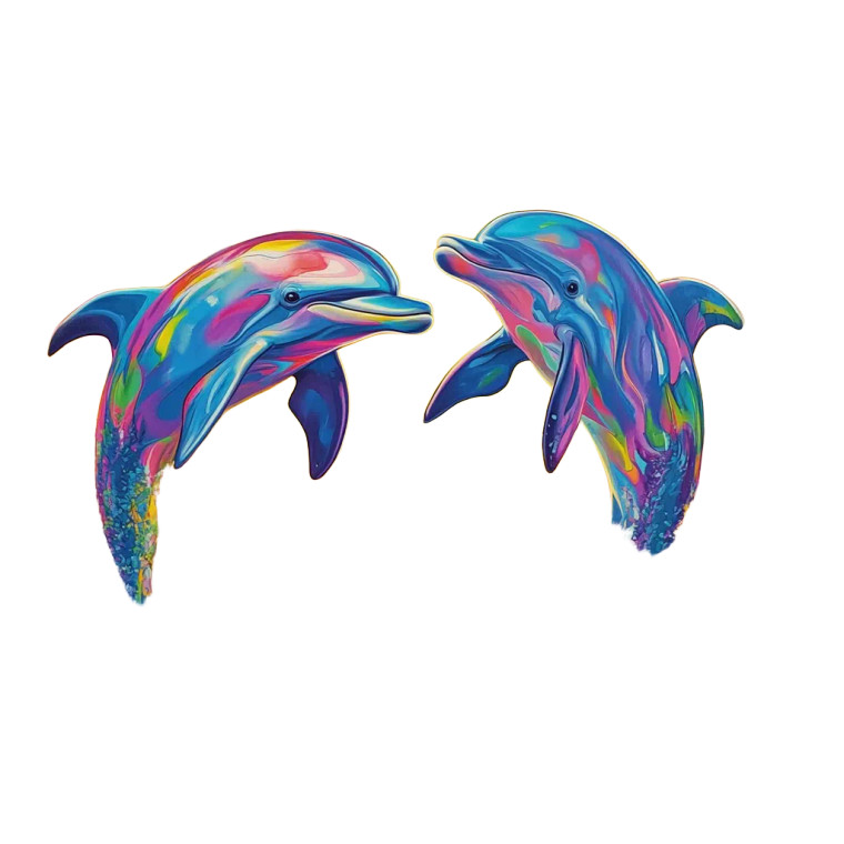 Lisa Frank Dolphins Vinyl Car Decal Sticker – Waterproof & UV-Resistant 4.0" Lisa Frank Dolphins Vinyl Car Decal Sticker – Waterproof & UV-Resistant 4.0"
