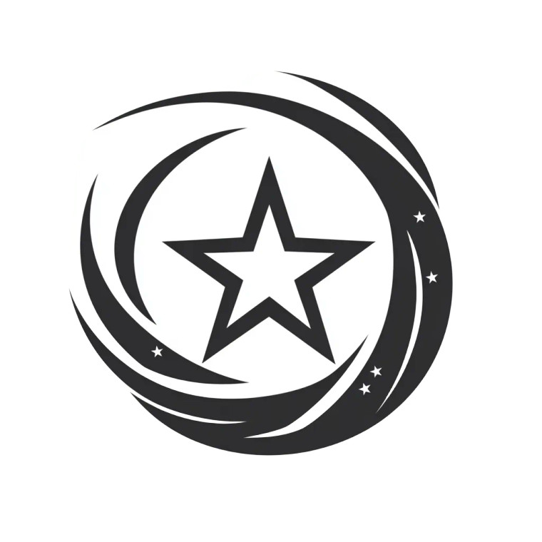 Logo With Star Vinyl Car Decal Sticker – Waterproof & UV-Resistant 4.0"