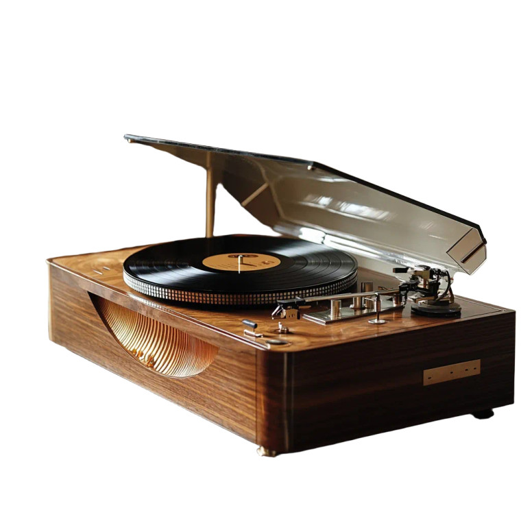 Luxury Record Player Dresser Vinyl Car Decal Sticker – Waterproof & UV-Resistant 4.0"