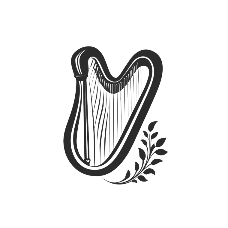 Medieval Harp Logo Vinyl Car Decal Sticker – Waterproof & UV-Resistant 4.0"