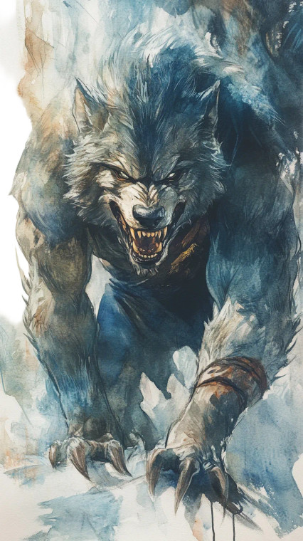 Medieval Werewolf Watercolor Vinyl Car Decal Sticker – Waterproof & UV-Resistant 4.0"