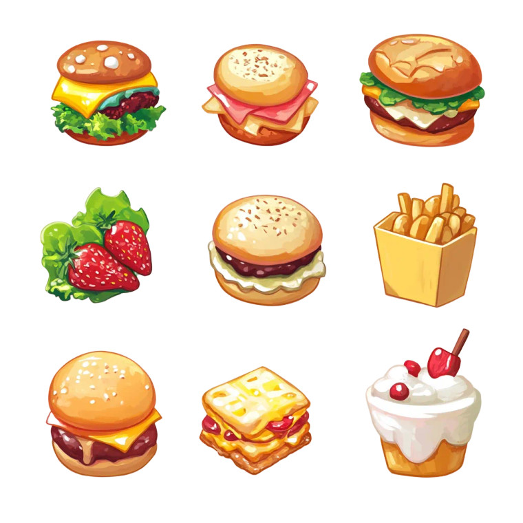 Mobile Game Food Icon Vinyl Car Decal Sticker – Waterproof & UV-Resistant 4.0"