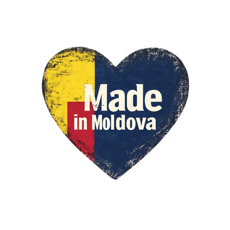 Moldova Heart Logo Vinyl Car Decal Sticker – Waterproof & UV-Resistant 4.0"