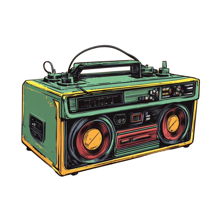 Old School Boombox 90S Vinyl Car Decal Sticker – Waterproof & UV-Resistant 4.0"