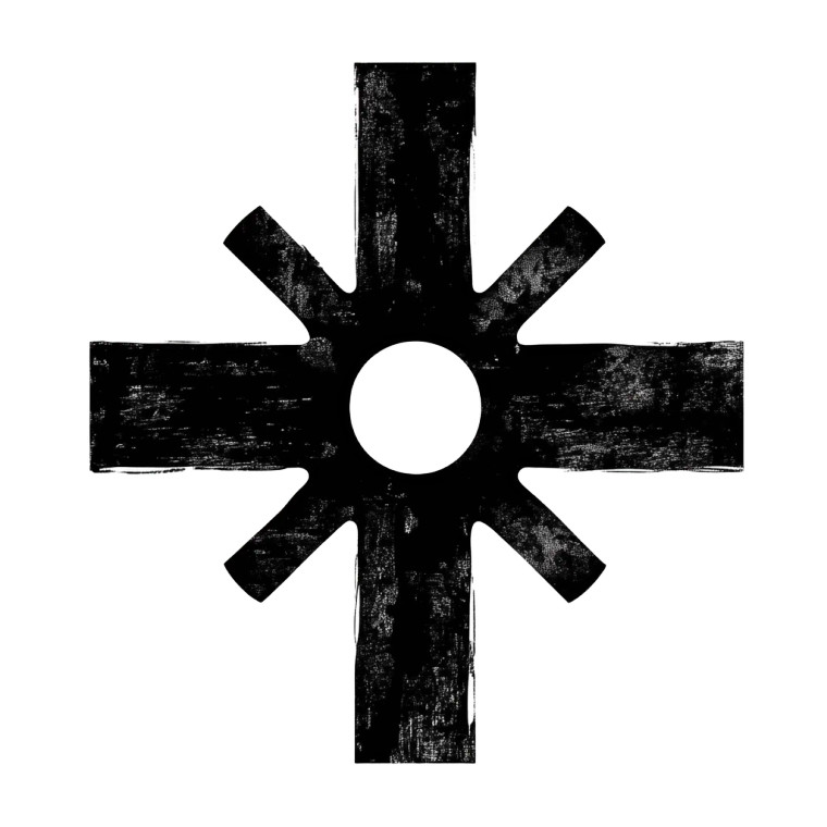 Precolombian Cross Silhouette Vinyl Car Decal Sticker – Waterproof & UV-Resistant 4.0"