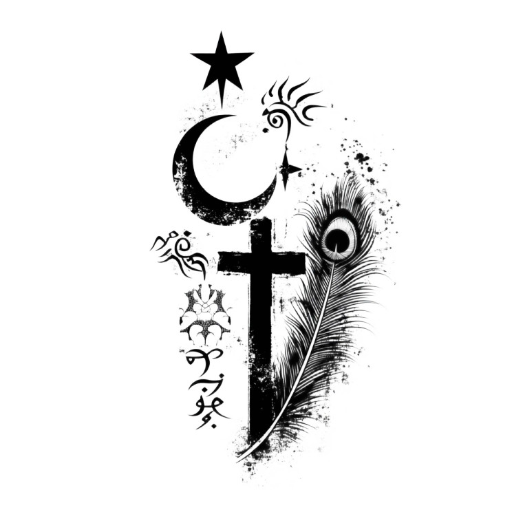Religious Symbols Abstract Vinyl Car Decal Sticker – Waterproof & UV-Resistant 4.0"
