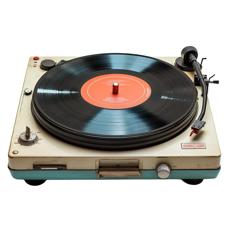 Retro Record Player Vinyl Car Decal Sticker – Waterproof & UV-Resistant 4.0"