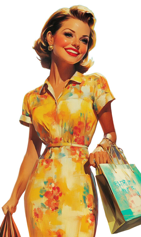 Retro Woman Sunshine Smile Vinyl Car Decal Sticker – Waterproof & UV-Resistant 4.0"