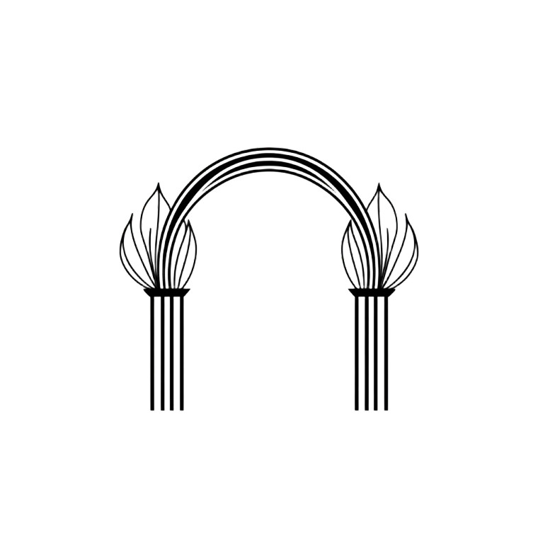 Rose Petal Arch Logo Vinyl Car Decal Sticker – Waterproof & UV-Resistant 4.0"