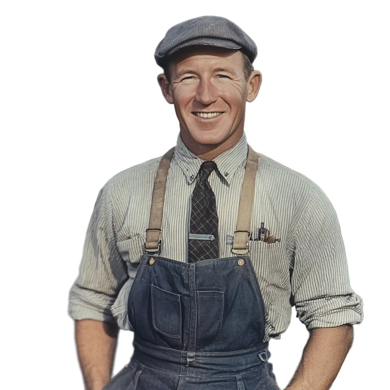 Smiling 1940S Handyman Vinyl Car Decal Sticker – Waterproof & UV-Resistant 4.0"