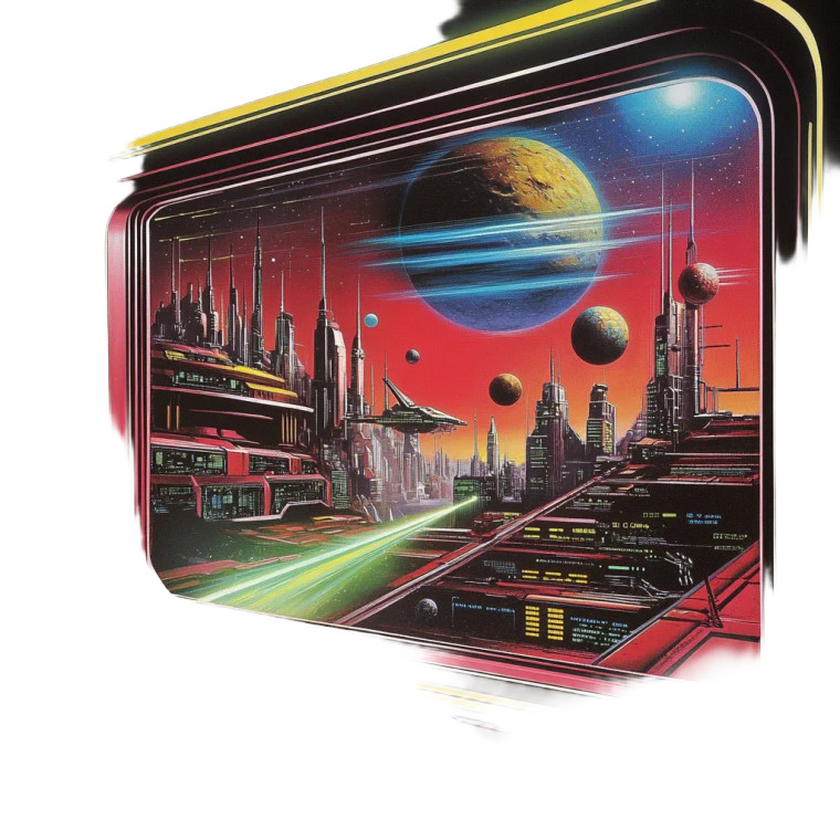Spaceship Terminal View Vinyl Car Decal Sticker – Waterproof & UV-Resistant 4.0"
