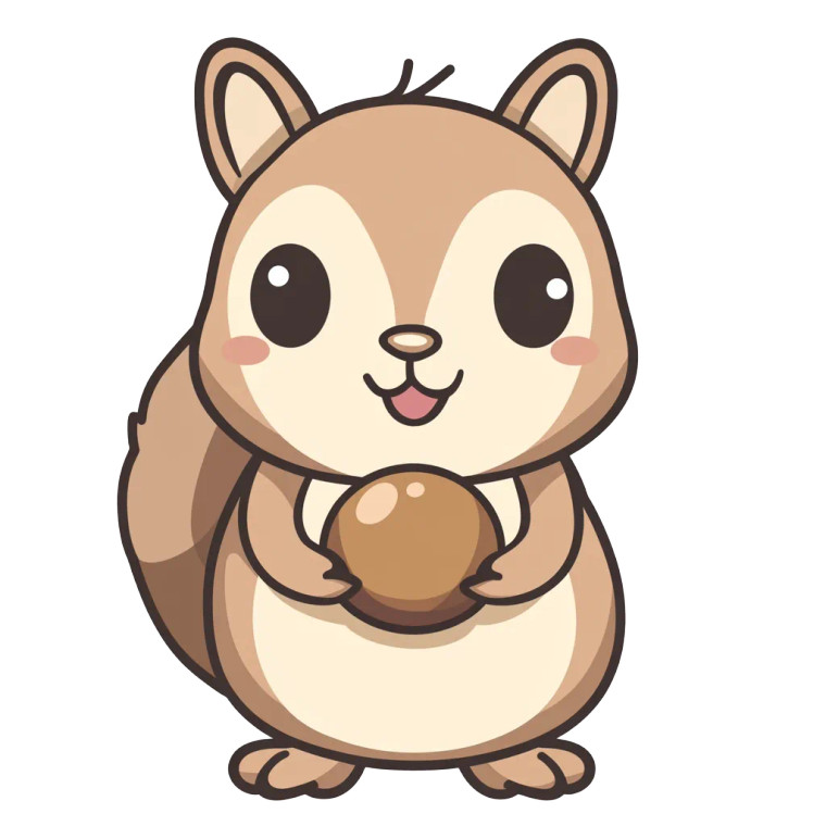 Squirrel Chestnut Line Drawing Vinyl Car Decal Sticker – Waterproof & UV-Resistant 4.0"