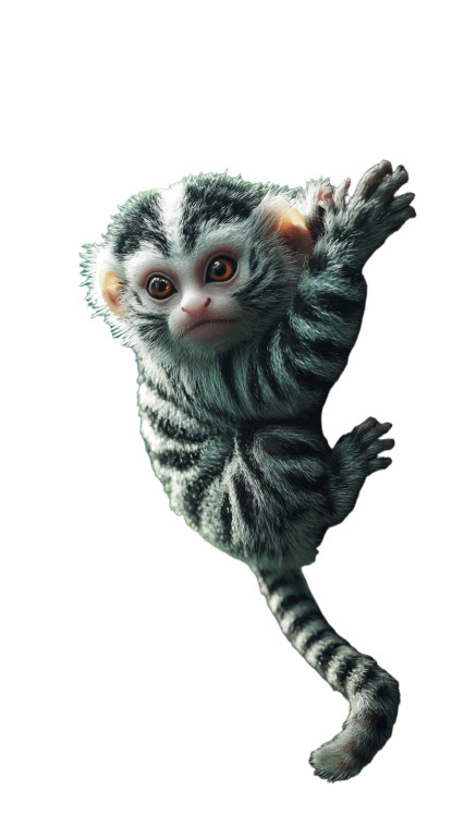 Striped Marmoset Forest Vinyl Car Decal Sticker – Waterproof & UV-Resistant 4.0"