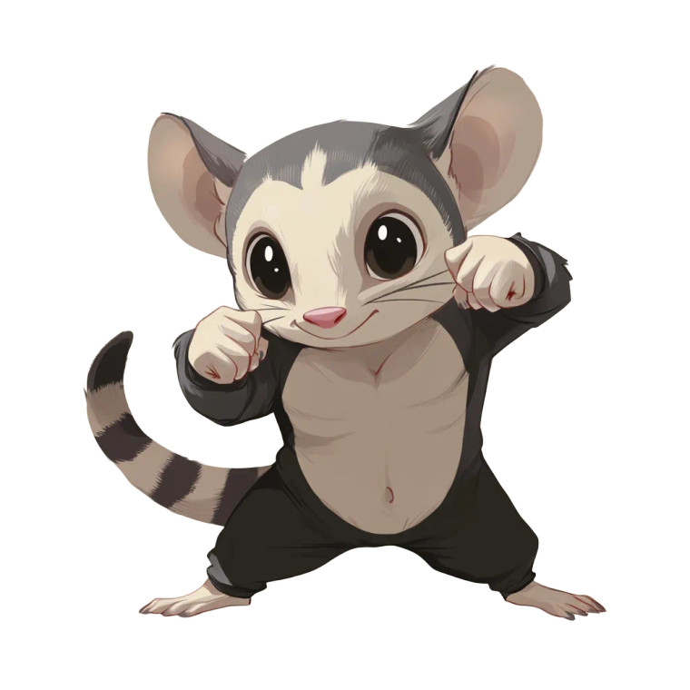 Strong Animated Possum Vinyl Car Decal Sticker – Waterproof & UV-Resistant 4.0"