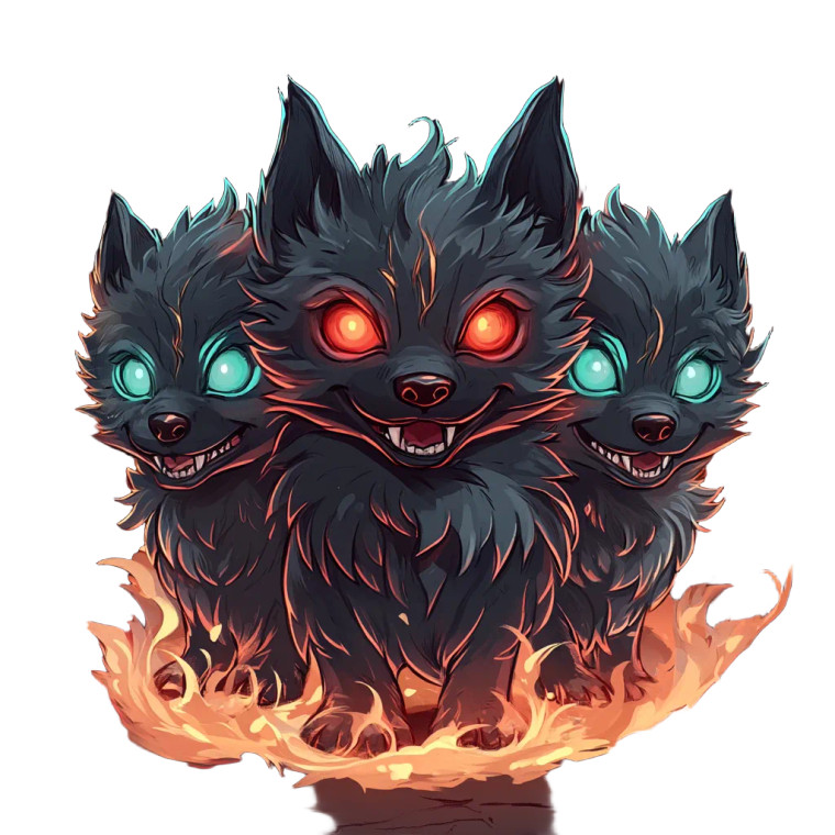 Stylized Cerberus Mascot Vinyl Car Decal Sticker – Waterproof & UV-Resistant 4.0"