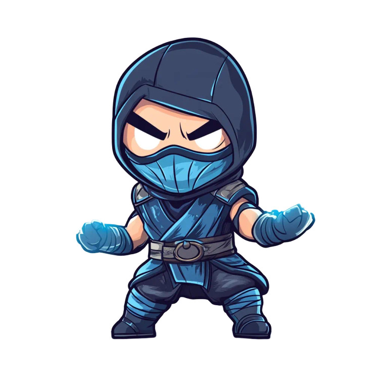 Sub Zero Chibi Lightning Vinyl Car Decal Sticker – Waterproof & UV-Resistant 4.0"