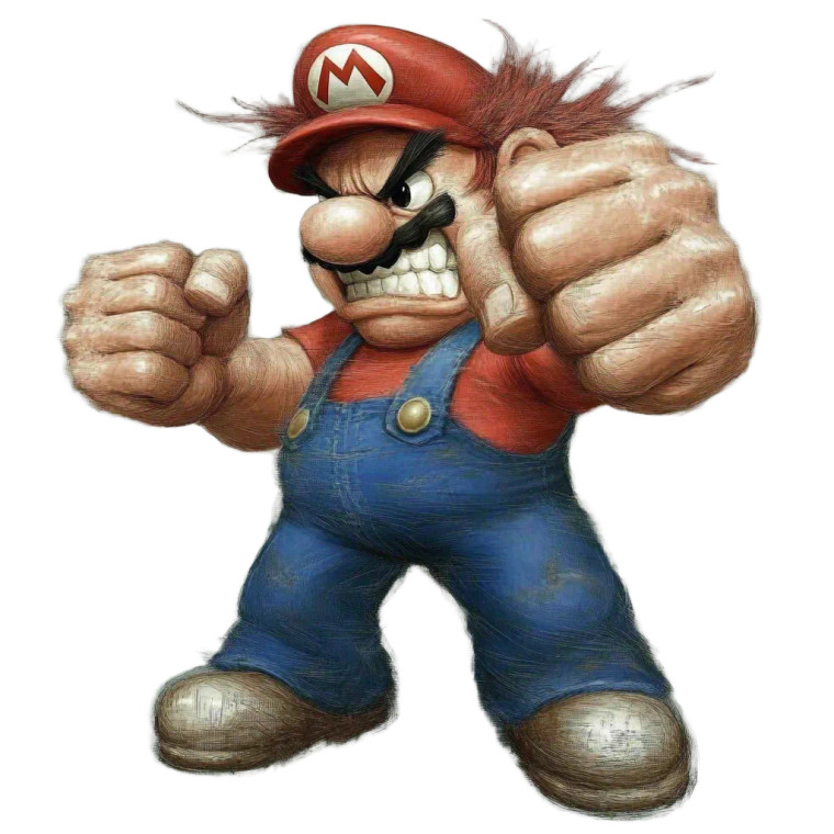 Super Mario Angry Fighting Vinyl Car Decal Sticker – Waterproof & UV-Resistant 4.0"