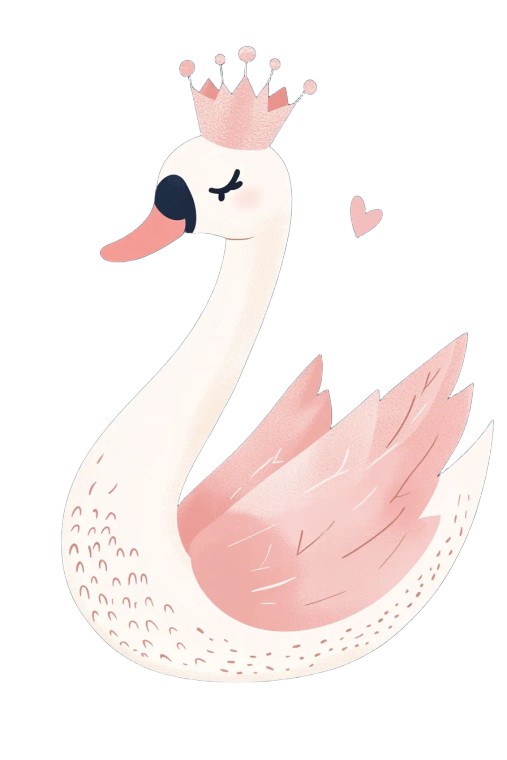 Swan Crown Pink Navy Vinyl Car Decal Sticker – Waterproof & UV-Resistant 4.0"