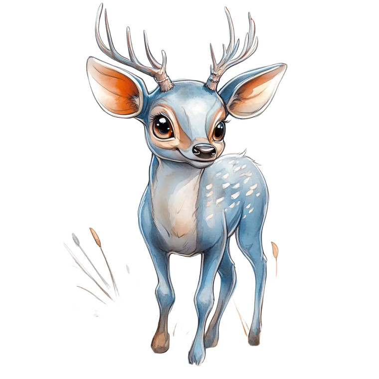 Teal Deer Watercolor Vinyl Car Decal Sticker – Waterproof & UV-Resistant 4.0"