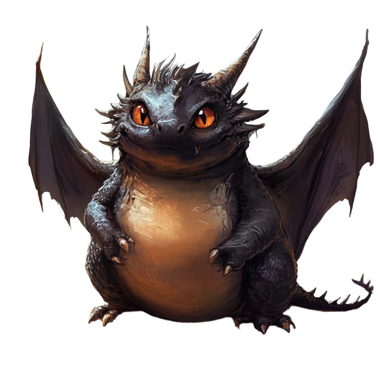 Tiny Fat Dragon Vinyl Car Decal Sticker – Waterproof & UV-Resistant 4.0"