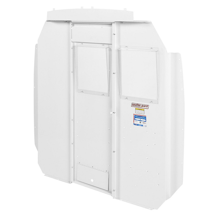 Weather Guard Bulkhead Divider 96311-3-01D Full Bulkhead; Deep Offset; With Polycarbonate Window; White; Steel