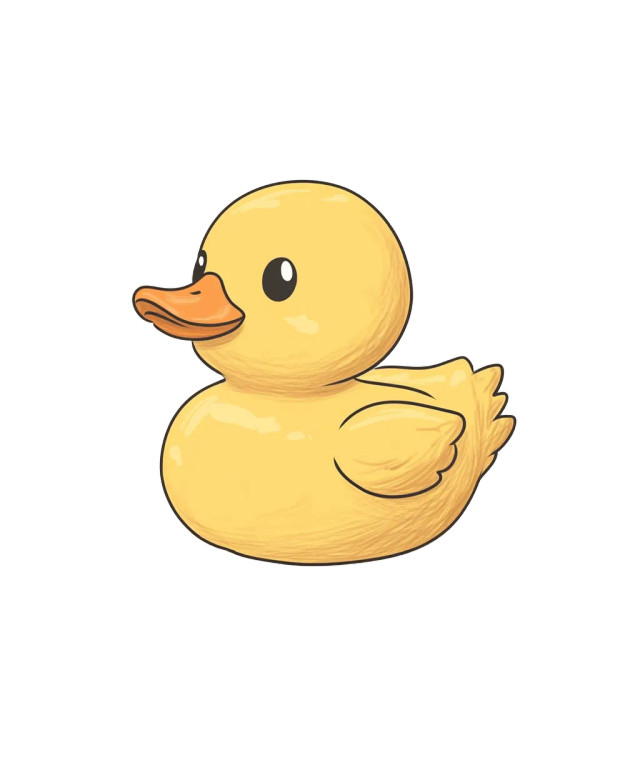 Toy Rubber Duckling Outline Vinyl Car Decal Sticker – Waterproof & UV-Resistant 4.0"