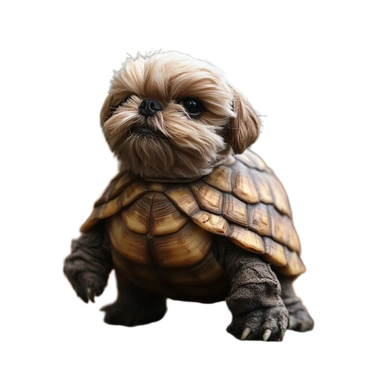 Turtle Body Shih Tzu Head Park Vinyl Car Decal Sticker – Waterproof & UV-Resistant 4.0"