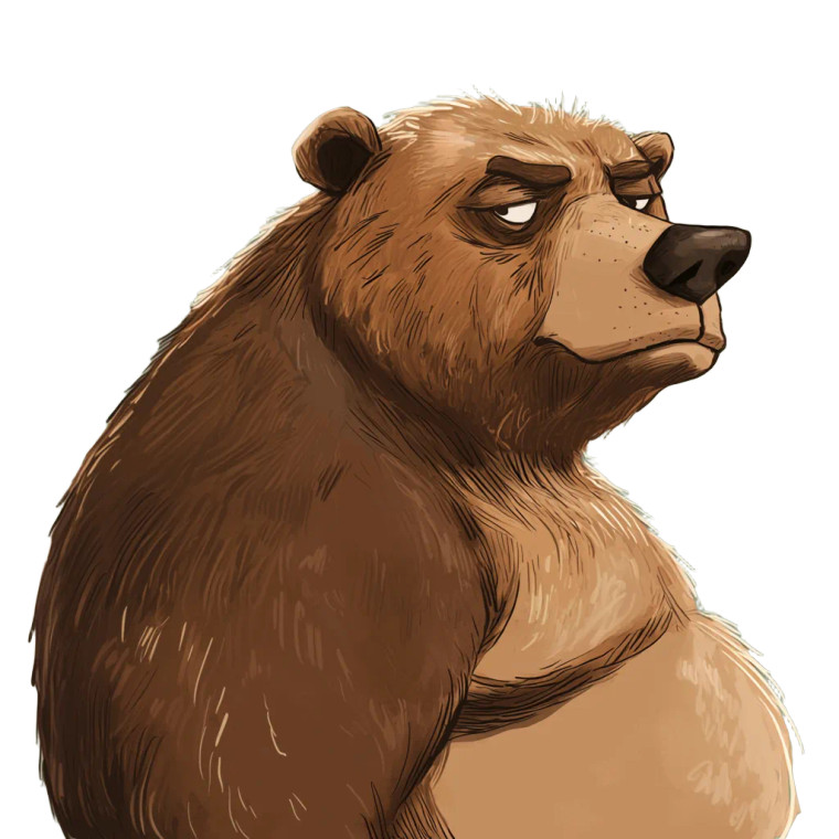 Ugly Fat Bear Vinyl Car Decal Sticker – Waterproof & UV-Resistant 4.0"