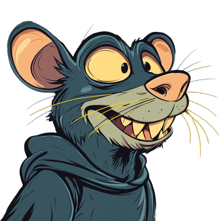 Ugly Rat Cartoon Vinyl Car Decal Sticker – Waterproof & UV-Resistant 4.0"