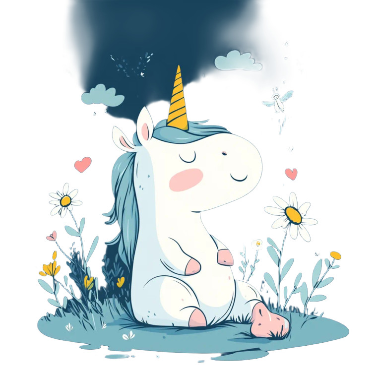 Unicorn Moomin Style Vinyl Car Decal Sticker – Waterproof & UV-Resistant 4.0"