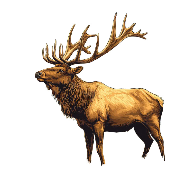 Vector Comic Bull Elk Vinyl Car Decal Sticker – Waterproof & UV-Resistant 4.0"