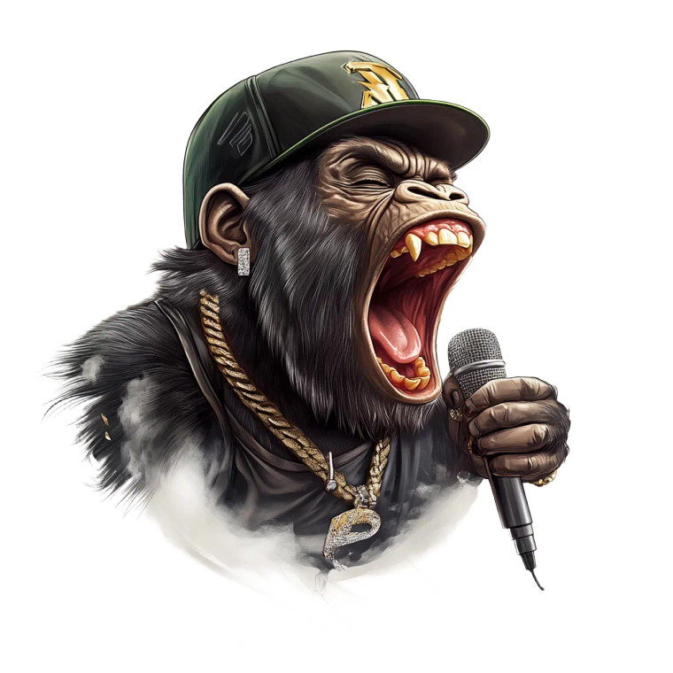 Vibe Gorilla Rapper Vinyl Car Decal Sticker – Waterproof & UV-Resistant 4.0"