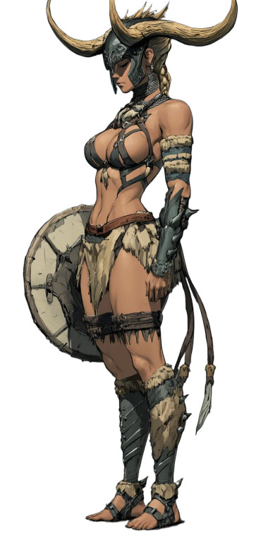 Viking Warrior Girl Detailed Vinyl Car Decal Sticker – Waterproof & UV-Resistant 4.0"