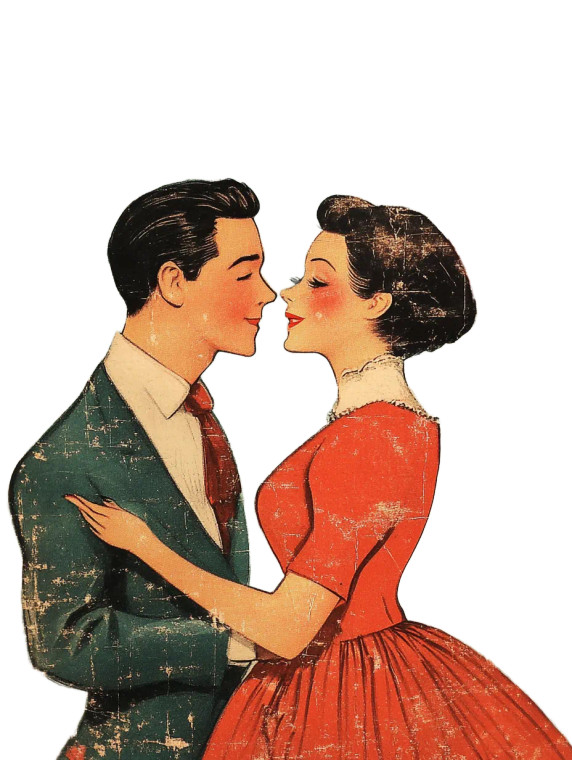 Vintage 1950S Valentine Vinyl Car Decal Sticker – Waterproof & UV-Resistant 4.11"