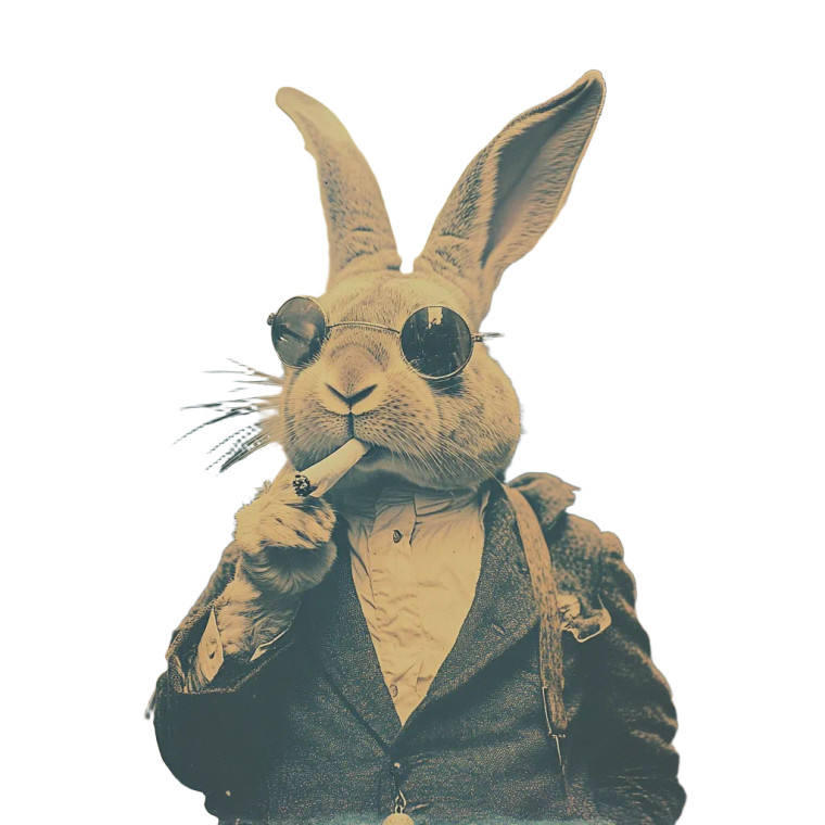 Vintage Bunny Guru Street Vinyl Car Decal Sticker – Waterproof & UV-Resistant 4.0"