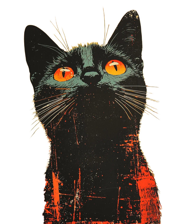 Vintage Cat Poster Vinyl Car Decal Sticker – Waterproof & UV-Resistant 4.0"