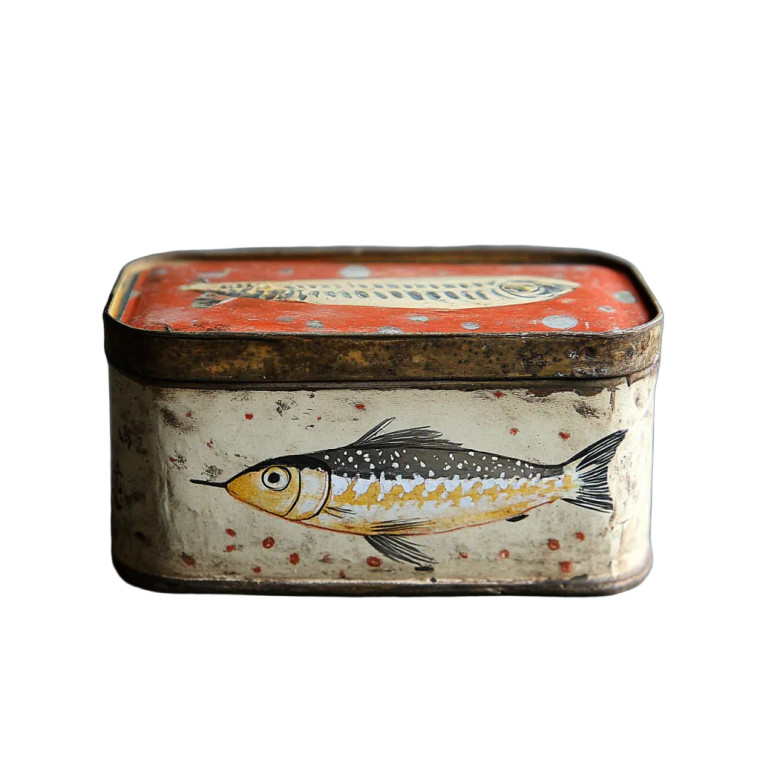 Vintage Sardine Can Vinyl Car Decal Sticker – Waterproof & UV-Resistant 4.0"