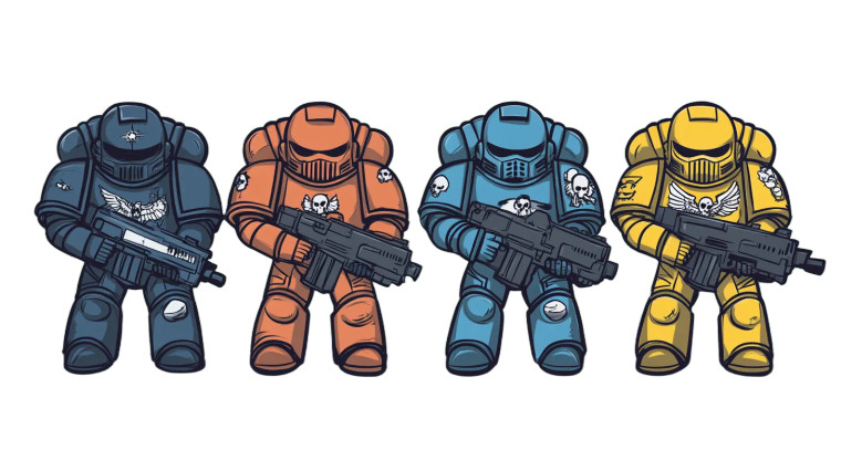 Warhammer Marines Comic Cute Vinyl Car Decal Sticker – Waterproof & UV-Resistant 7.14"