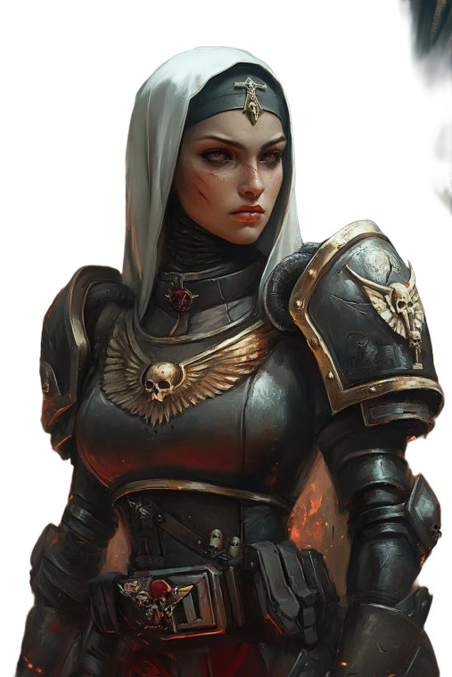 Warhammer Nun Hyper Realistic Vinyl Car Decal Sticker – Waterproof & UV-Resistant 4.48"