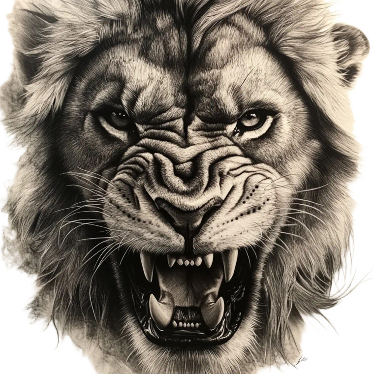 Warrior Lion Tattoo Vinyl Car Decal Sticker – Waterproof & UV-Resistant 4.0"