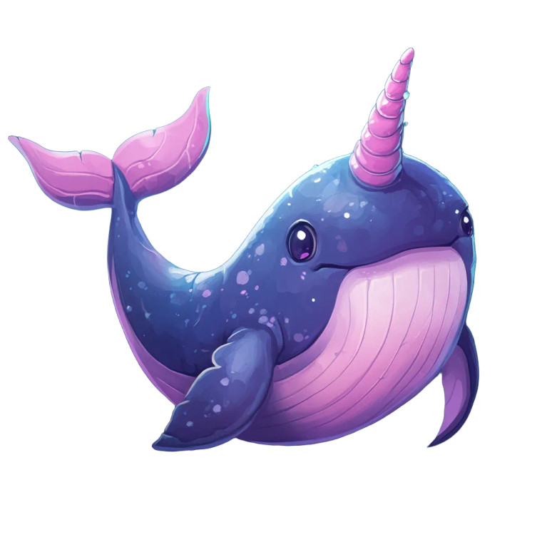 Whale Unicorn Icon Vinyl Car Decal Sticker – Waterproof & UV-Resistant 4.0"