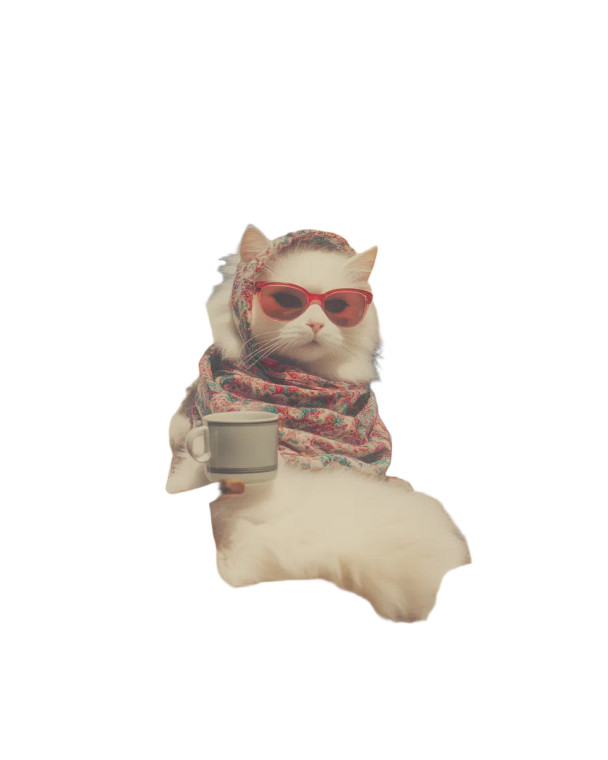 White Cat Beach Mushroom Vinyl Car Decal Sticker – Waterproof & UV-Resistant 4.0"