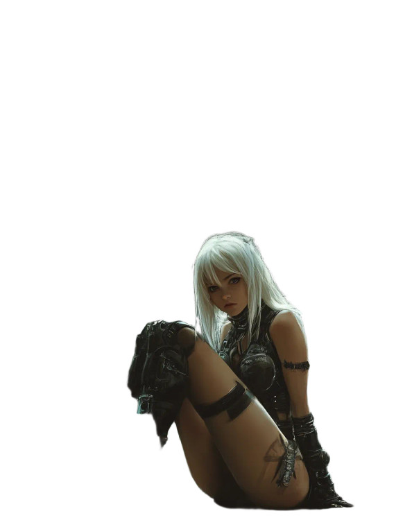 White Hair Futuristic Robot Steampunk Vinyl Car Decal Sticker – Waterproof & UV-Resistant 4.0"