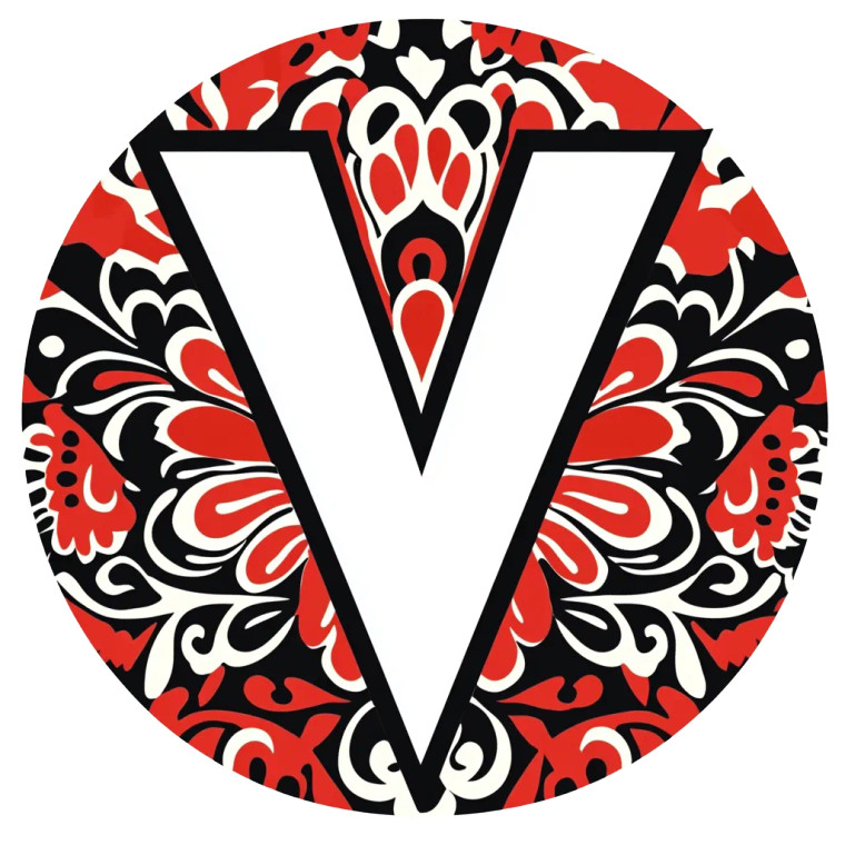 White V Batik Logo Vinyl Car Decal Sticker – Waterproof & UV-Resistant 4.0"