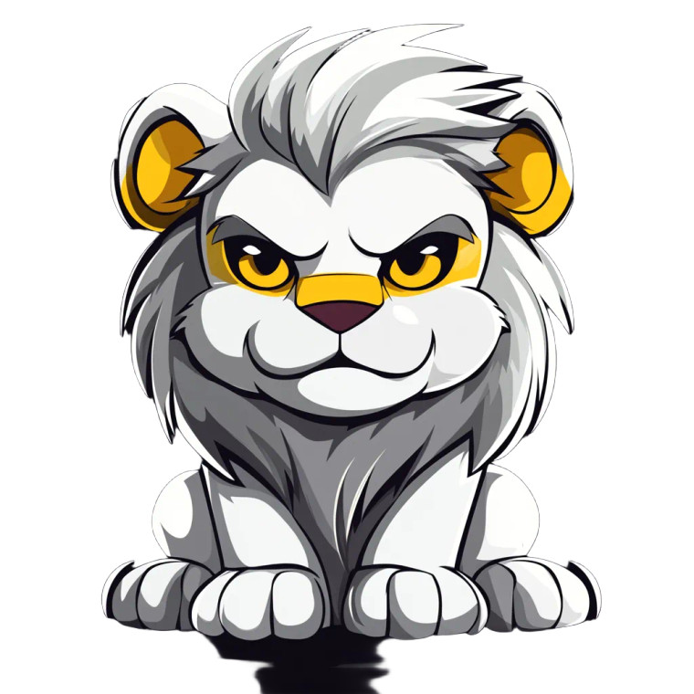 White Yellow Lion Cartoon Vinyl Car Decal Sticker – Waterproof & UV-Resistant 4.0"
