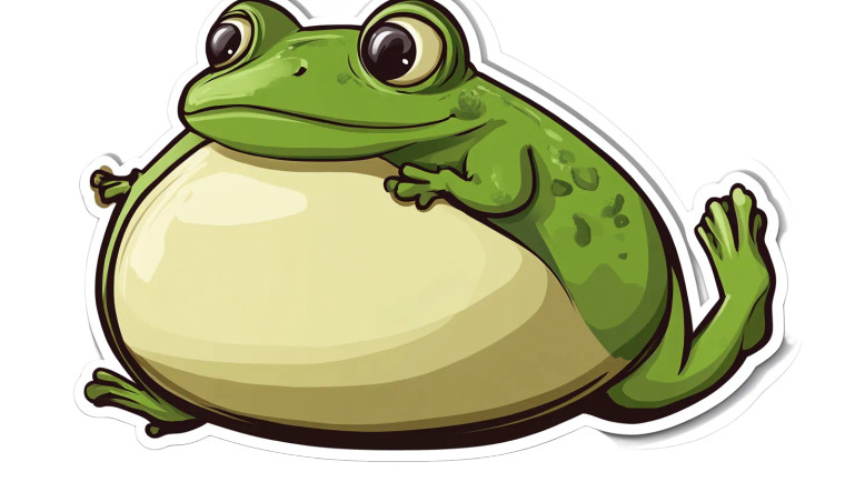 Wide Chibi Frog Sticker Vinyl Car Decal Sticker – Waterproof & UV-Resistant 7.0"