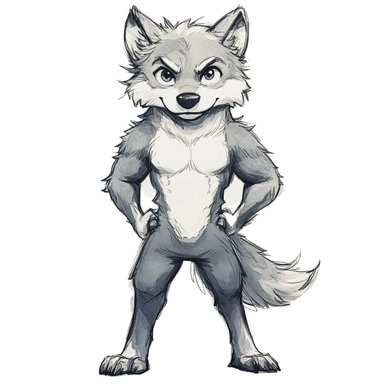 Wolf Anime Cute Vinyl Car Decal Sticker – Waterproof & UV-Resistant 4.0"