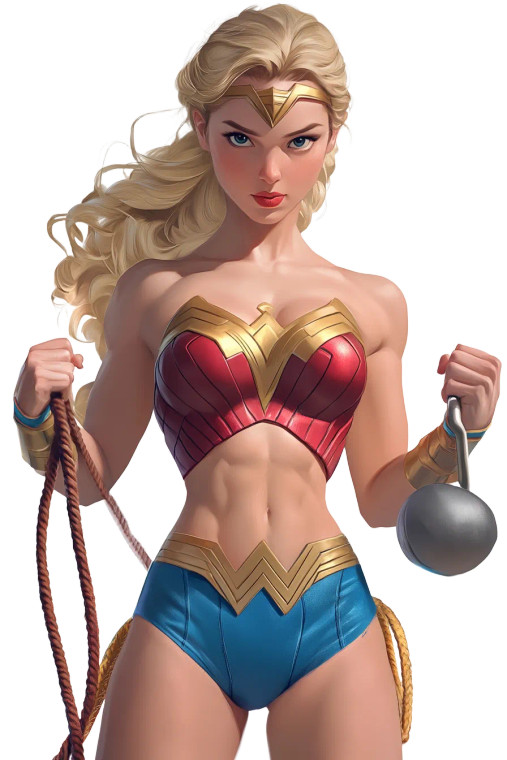 Wonderwoman Kettlebell Skippingrope Vinyl Car Decal Sticker – Waterproof & UV-Resistant 4.48"